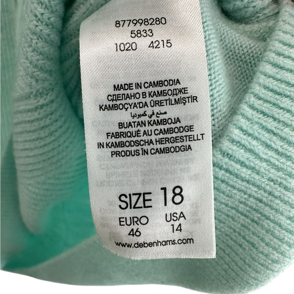 Maine New England Cardigan Knit Button Front Long Sleeve Teal Green  Size 18 - Picture 5 of 7